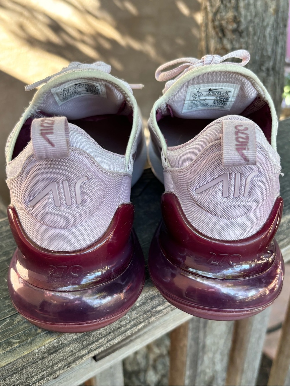 Nike Air Max 270 Sneakers- Women’s Size 9 Barely Rose/Vintage Wine - Picture 4 of 13